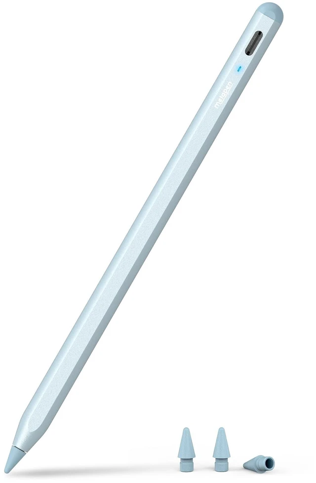 Alt view image 6 of 10 - Metapen Pencil A8 for Apple iPad 2018-2025, (2X Faster Charge), Tilt Sensitivity, Pixel Precision, Stylus Pen for iPad 11/10/9/8/7/6th Gen, Pro 12.9/11/13-inch M4, Air 3/4/5/M2/M3, Mini 5/6th, Blue