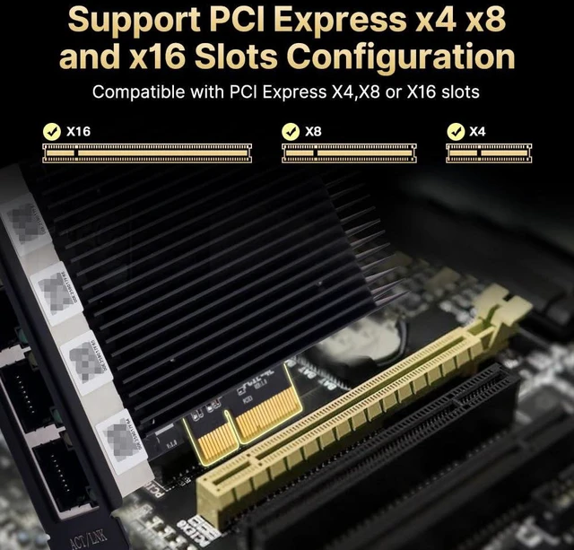 Alt view image 9 of 10 - 2.5G PCIe Ethernet Card with Intel I226 Chip, 2500Mbps Gigabit Network Adapter to PCIE X4 X8 X16 NIC for Windows 10/11, Windows Server 2019/2022; Linux