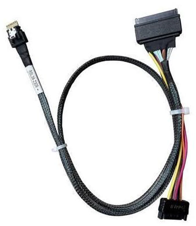 Alt view image 8 of 14 - PCIe Gen4 SlimSAS 4X to U.2 NVMe Adapter,SFF-8654 38P to SFF-8639 68P Cable with Power, 75CM