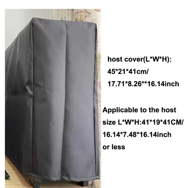 Alt view image 8 of 10 - ALHBEJT 3 Pieces Computer Dust Cover Monitor + Keyboard+ Computer Host Pc Dust Proof Computer Covers Case Computer Dust Cover for Desktop Pc CPU Tower Protector, Oxford Cloth (27'' Monitor Set Black)