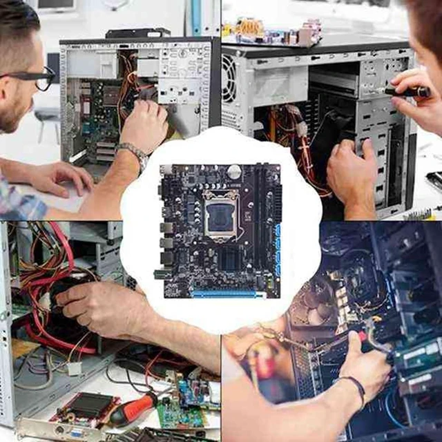 Alt view image 9 of 12 - H110 Computer Motherboard Supports LGA1151 6/7 Generation CPU Dual-Channel DDR4 RAM+G3900 CPU+SATA Cable+Thermal Grease