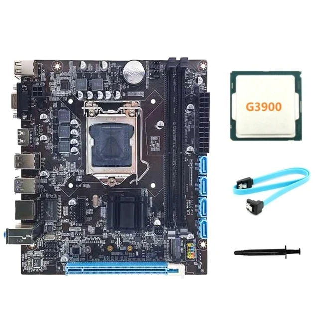 Alt view image 7 of 12 - H110 Computer Motherboard Supports LGA1151 6/7 Generation CPU Dual-Channel DDR4 RAM+G3900 CPU+SATA Cable+Thermal Grease