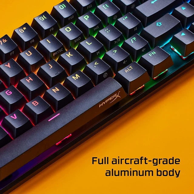 Alt view image 14 of 14 - HyperX Alloy Origins 65 - Mechanical Gaming Keyboard Compact 65% Form Factor - Linear Red Switch - Double Shot PBT Keycaps - RGB LED Backlit - NGENUITY Software Compatible