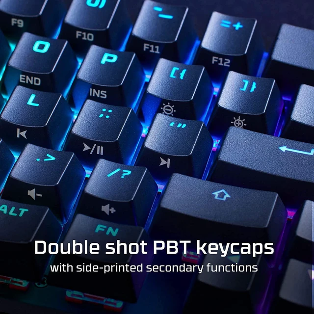 Alt view image 12 of 14 - HyperX Alloy Origins 65 - Mechanical Gaming Keyboard Compact 65% Form Factor - Linear Red Switch - Double Shot PBT Keycaps - RGB LED Backlit - NGENUITY Software Compatible