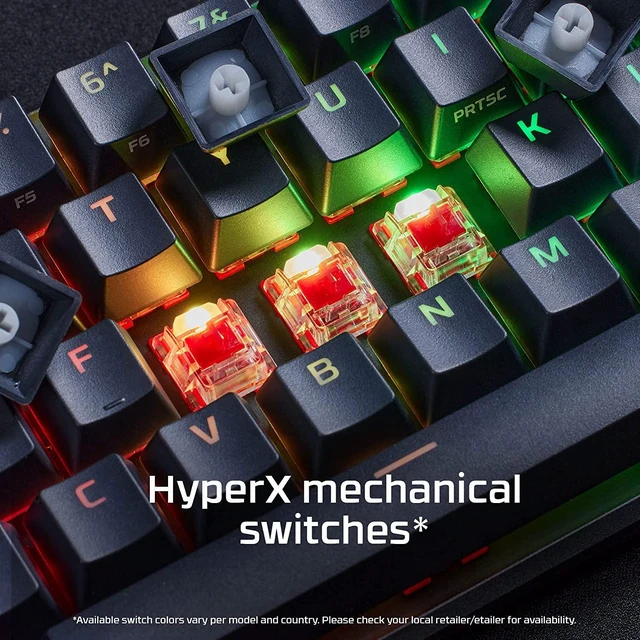 Alt view image 13 of 14 - HyperX Alloy Origins 65 - Mechanical Gaming Keyboard Compact 65% Form Factor - Linear Red Switch - Double Shot PBT Keycaps - RGB LED Backlit - NGENUITY Software Compatible