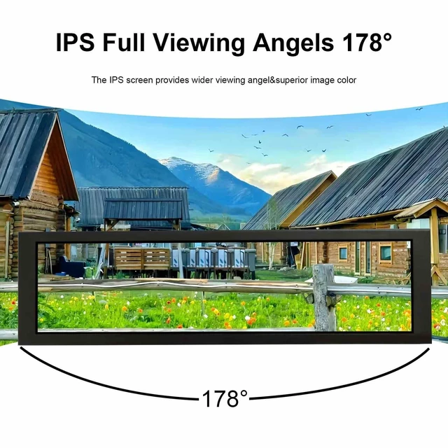 Alt view image 7 of 10 - VSDISPLAY 8.8 Inch LCD Monitor 1920x480 IPS Screen Built-in Theme Editor as Computer PC Sensor Panel Temperature CPU GPU RAM Data Monitoring Secondary Display,Black