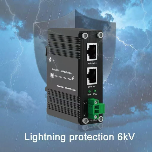 Alt view image 10 of 10 - PoE Splitter 12V 802.3bt Compliant Gigabit Port, Industrial 10/100/1000Mbps IEEE802.3bt Power Over Ethernet Splitter Adapter with 12V Output for Surveillance Camera CCTV/VoIP Phone