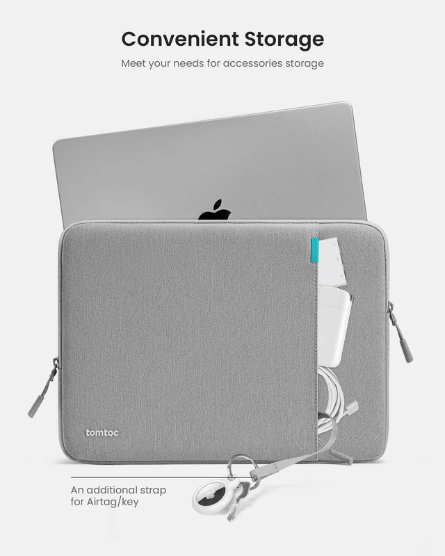 Alt view image 10 of 10 - tomtoc 360 Protective Laptop Sleeve for 14-inch New MacBook Pro M5/M4/M3/M2/M1 Pro/Max A3112 A3401 A3185 A2992 A2918 2025-2021, Water-Resistant Case Bag with Accessory Pocket for 13.8 Surface Laptop 7