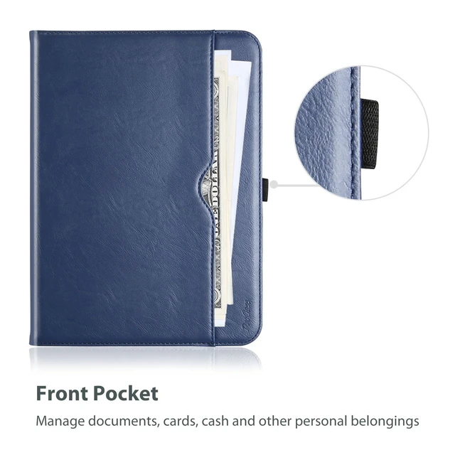 Alt view image 10 of 10 - ProCase for iPad A16 11th Generation 11 Inch 2025/iPad 10th Generation Case 10.9 Inch 2022, iPad 11/10 PU Leather Case Business Stand Cover Smart Folio with Hand Strap Front Pocket Pen Loop -Navy