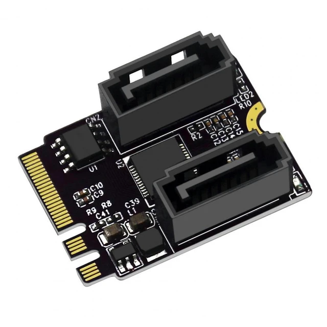 Alt view image 2 of 2 - M.2 A+E KEY to 2 Ports SATA3.0 Converter Card Hard disk expansion card: Fast Data Transmission and Stable Output