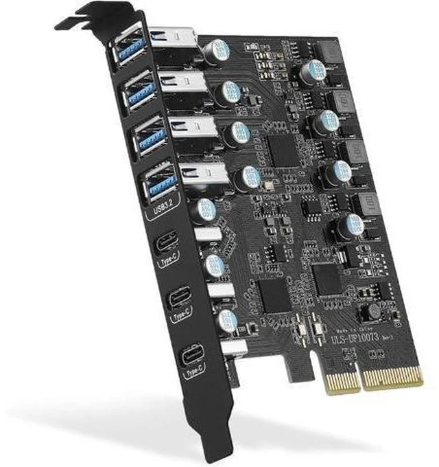 Alt view image 8 of 14 - WISDUM PCIe to USB 3.2 Gen 2 Card with 20 Gbps Bandwidth 7 USB Ports (4 USB Type-A and 3 USB Type-C Ports), PCI Express (PCIe) Expansion Card USB Card for Desktop PC