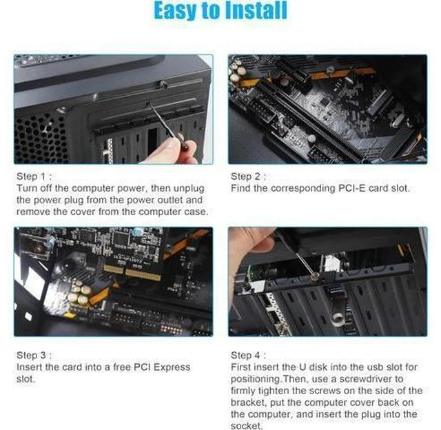 Alt view image 13 of 14 - WISDUM PCIe to USB 3.2 Gen 2 Card with 20 Gbps Bandwidth 7 USB Ports (4 USB Type-A and 3 USB Type-C Ports), PCI Express (PCIe) Expansion Card USB Card for Desktop PC