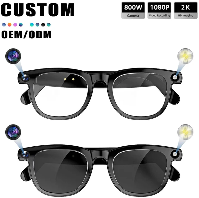 Alt view image 10 of 15 - CY01 AI Smart Glasses with Camera, 8MP Photo & Video, AI Translation & Object Recognition, Bluetooth 5.3 Music & Calling, WiFi Transfer, 2GB+16GB Storage, 9H Audio Playtime Dual Lens Smart Eyewear f