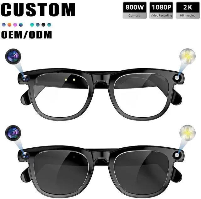 Alt view image 14 of 15 - CY01 AI Smart Glasses with Camera, 8MP Photo & Video, AI Translation & Object Recognition, Bluetooth 5.3 Music & Calling, WiFi Transfer, 2GB+16GB Storage, 9H Audio Playtime Dual Lens Smart Eyewear f