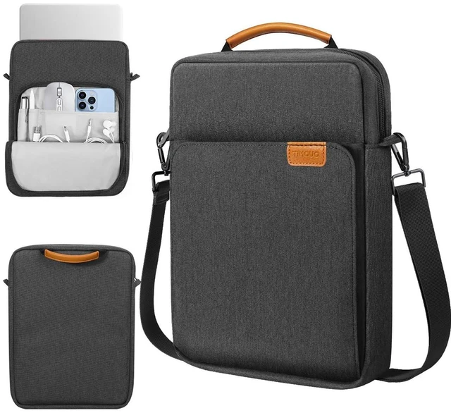 Alt view image 8 of 14 - TiMOVO Laptop Sleeve Bag for MacBook Neo 13 inch 2026 Model A3404 with A18 Pro Chip, Handle Carrying Case with Shoulder Strap, Black & Gray