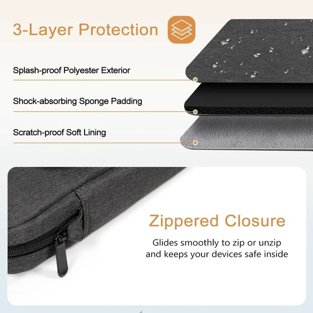 Alt view image 12 of 14 - TiMOVO Laptop Sleeve Bag for MacBook Neo 13 inch 2026 Model A3404 with A18 Pro Chip, Handle Carrying Case with Shoulder Strap, Black & Gray
