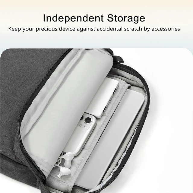 Alt view image 10 of 14 - TiMOVO Laptop Sleeve Bag for MacBook Neo 13 inch 2026 Model A3404 with A18 Pro Chip, Handle Carrying Case with Shoulder Strap, Black & Gray