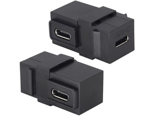 Alt view image 8 of 14 - WISDUM 90 Degree USB C 3.1 Keystone Insert Jack Connector Right Angled USB 3.1 Type-C Female to Female Keystone Insert Socket Adapter Coupler for Wall Plate Outlet Panel (90 Degree/Black/2 Pack)