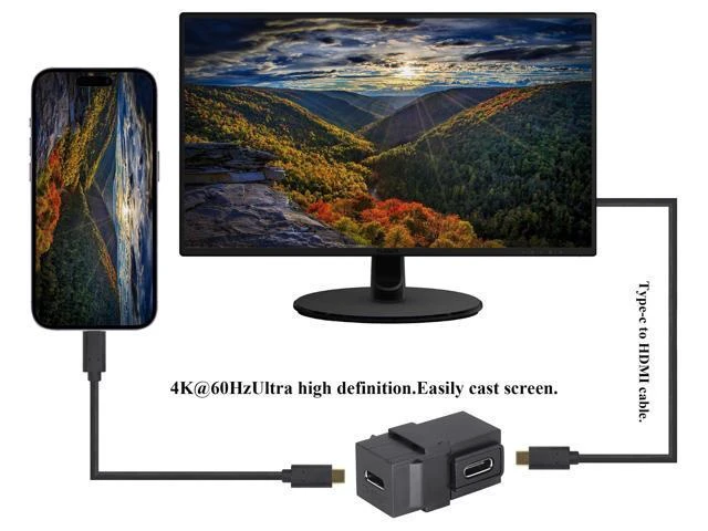 Alt view image 11 of 14 - WISDUM 90 Degree USB C 3.1 Keystone Insert Jack Connector Right Angled USB 3.1 Type-C Female to Female Keystone Insert Socket Adapter Coupler for Wall Plate Outlet Panel (90 Degree/Black/2 Pack)