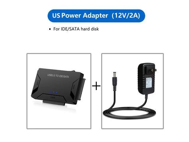 Alt view image 13 of 14 - WISDUM USB 3.0 to IDE/SATA Converter Hard Drive Adapter with Power Switch for 2.5"/3.5"SATA HDD/SSD & IDE HDD Drives Optical Drive, Support 6TB, Include 12V 2A Power Adapter & USB 3.0 Cable