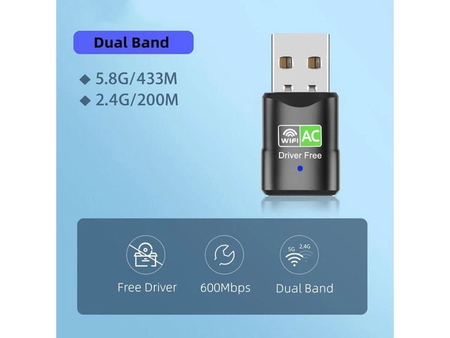 Alt view image 16 of 20 - USB WiFi Adapter, 5G/2.4G Driver Free Dual Band Wireless USB WiFi Adapter for PC, 600Mbps High Speed WiFi Adapter for Desktop PC, USB WiFi Dongle Support Windows 7/8/10/11 eokCXOY