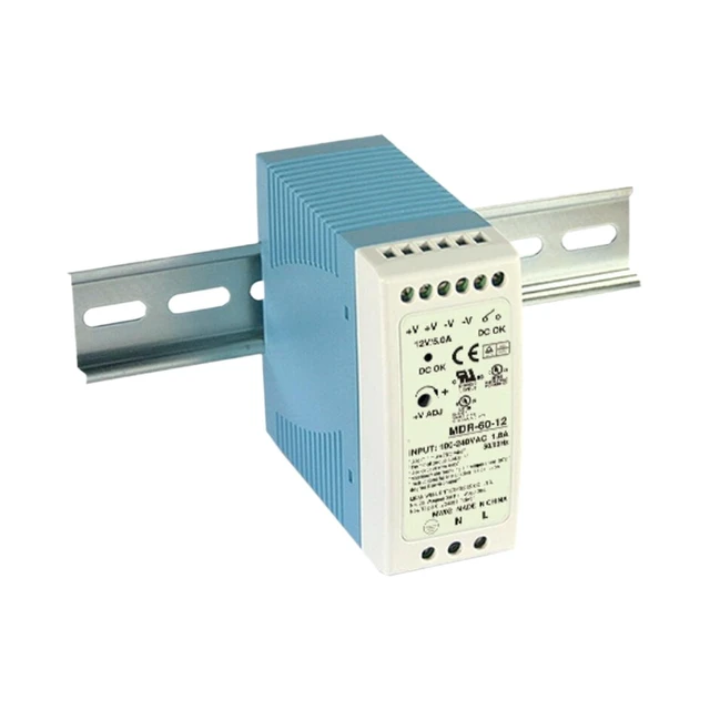 Alt view image 4 of 6 - MDR-60-12 12V 5A 60W DIN Rail Power Supply - High Efficiency, Reliable for Industrial Applications