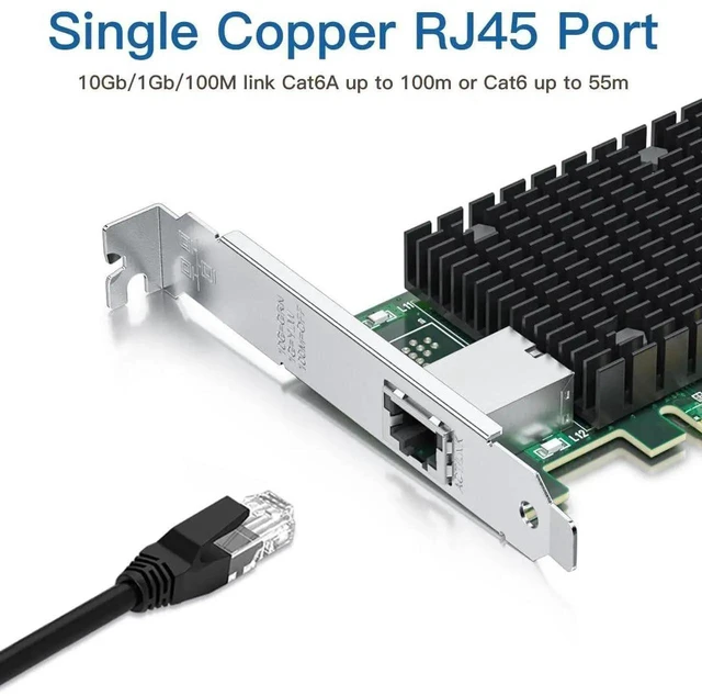 Alt view image 16 of 20 - 10Gb RJ45 PCI-E Network Card NIC, Compare to Intel X540-T1, with Intel X540-BT2 Chip, Single RJ45 Ports, PCI Express X8, Ethernet Converged Network Adapter Support Windows/Linux/VMware