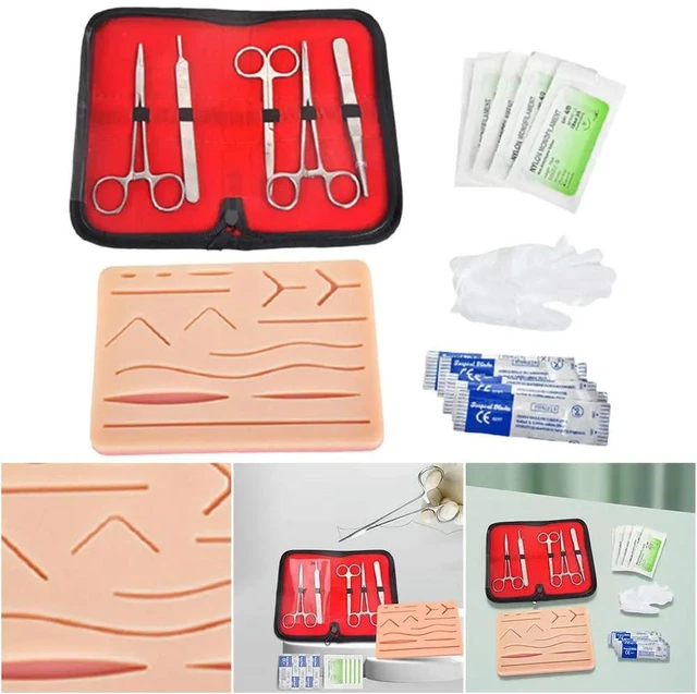 Alt view image 6 of 8 - Silicone Suture Practice Kit with Skin Pad Anatomy Practice Suture Pad Reusable Suture Tool Set for Stitch Demonstration