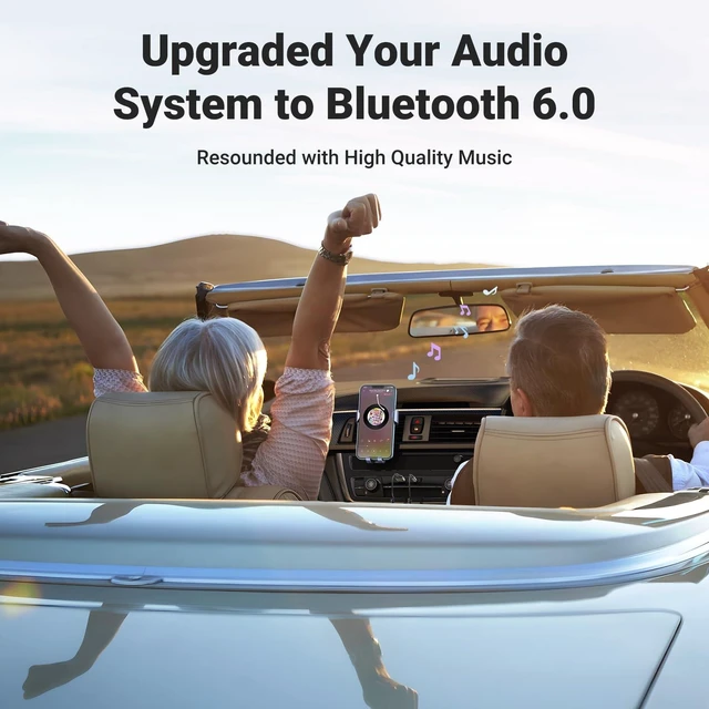 Alt view image 10 of 14 - Aux to Bluetooth 6.0 Adapter 3.5mm Bluetooth Receiver for Car USB 2.0 to 3.5mm Jack Kit with Built-in Microphone Aux Input for Hands-Free Calls Compatible with Car Speaker and Home Audio
