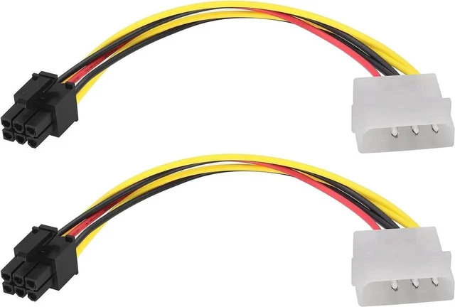 Alt view image 15 of 20 - 4Pin Molex Male to 6Pin PCI-E Male Graphics Card Power Cord Adapter,Molex to 6Pin,4-pin Molex to 6-pin PCI-E Express Cable Graphics Adapter Conversion Cable.(17cm/2Pack)