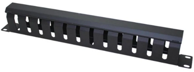 Alt view image 2 of 2 - 1U Cable Management Horizontal Mount 19 Inch Server Rack , 12 Slot Metal Finger Duct Wire Organizer With Cover