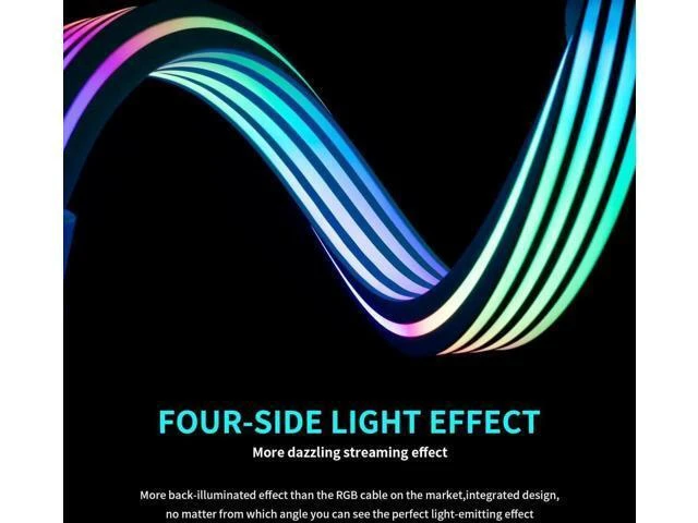 Alt view image 12 of 14 - White 8 Pin ARGB GPU Power Extension Cable, Addressable 5V 3Pin RGB PSU Extension Cord, PC Chassis Lighting Decor Compatible with RTX 3060/4060/4070 & RX 580/RX 6600 Graphics Cards