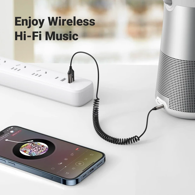 Alt view image 14 of 14 - Aux to Bluetooth 6.0 Adapter 3.5mm Bluetooth Receiver for Car USB 2.0 to 3.5mm Jack Kit with Built-in Microphone Aux Input for Hands-Free Calls Compatible with Car Speaker and Home Audio