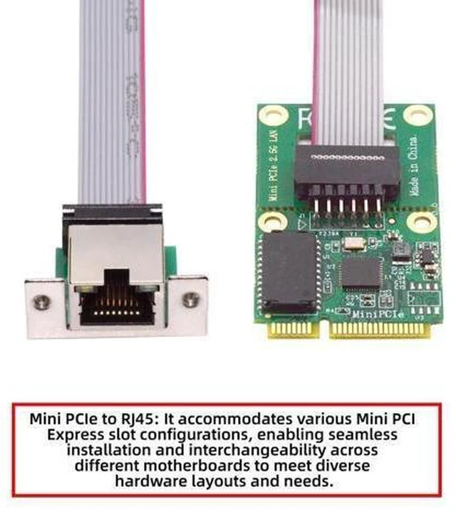 Alt view image 9 of 14 - 2.5Gbps 2500Mbps to Mini PCI-E PCI Express GBE Gigabit 1000Mbps Ethernet Network LAN Cable Adapter for Desktop Motherboard