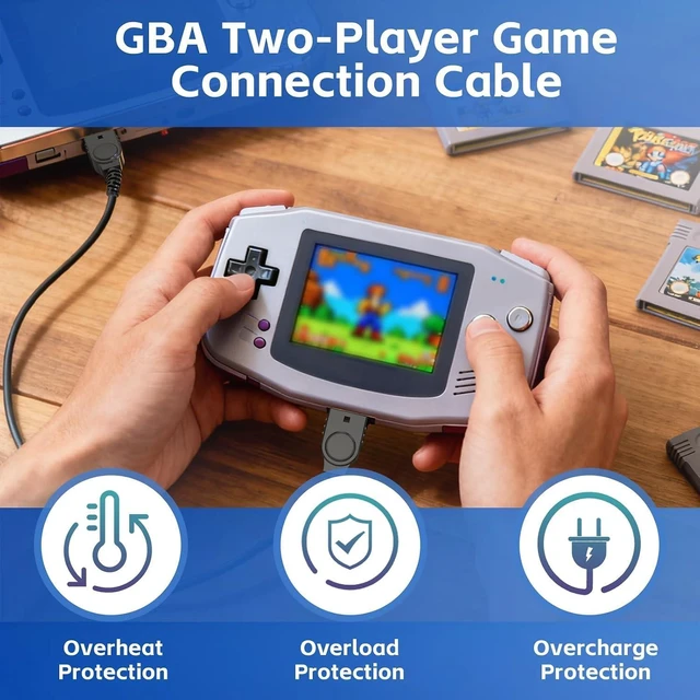 Alt view image 8 of 12 - Link Cable for GBA, 2 Player Link Cable Connect Cord Compatible with Nintendo Gameboy Advance SP/Gameboy Advance, Perfect for Battling Friends and Family, Enjoy 2 Player Gaming Anytime 3.9ft