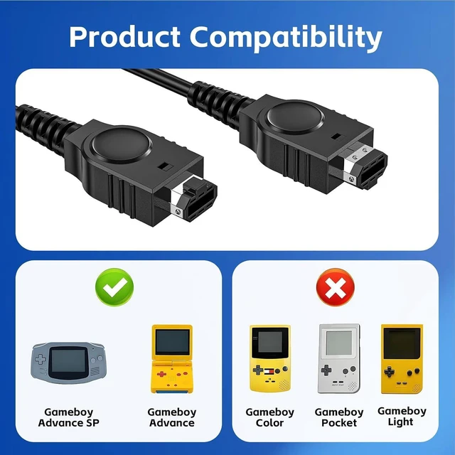 Alt view image 10 of 12 - Link Cable for GBA, 2 Player Link Cable Connect Cord Compatible with Nintendo Gameboy Advance SP/Gameboy Advance, Perfect for Battling Friends and Family, Enjoy 2 Player Gaming Anytime 3.9ft