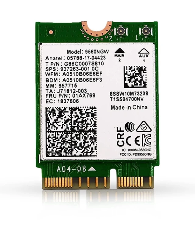 Alt view image 6 of 10 - HighZer0 Electronics AC 9560 CNVio Legacy WiFi Adapter for PC ^^ WiFi 5 Dual Band 802.11ac ^^ Up to 1.73 Gbps ^^ Supports Bluetooth 5.1 Windows & Linux ^^ Requires 8-9th Gen Intel CPU ^^ 9560NGW