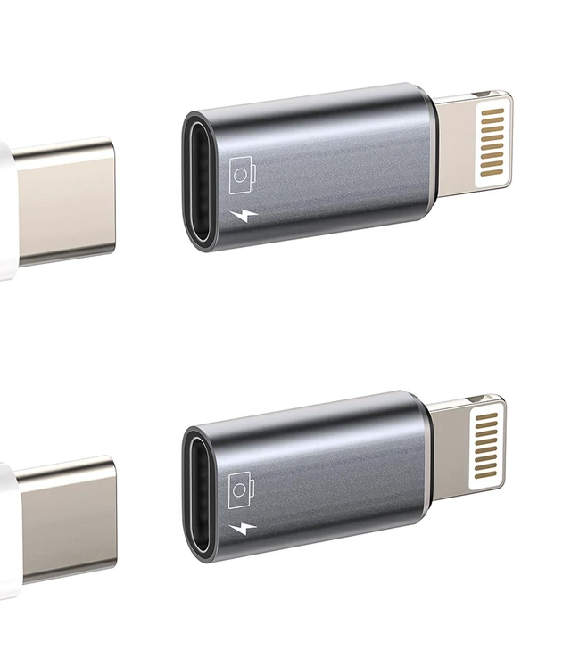 Alt view image 8 of 14 - for iPhone OTG Adapter Audio Headphone Dongle (2Pack) USB C Female to Lightning Male Charger Data Sync Converter Type-C Camera Card Reader Flash Drive Mouse Keyboard 14 13 12 Pro Max for iPad