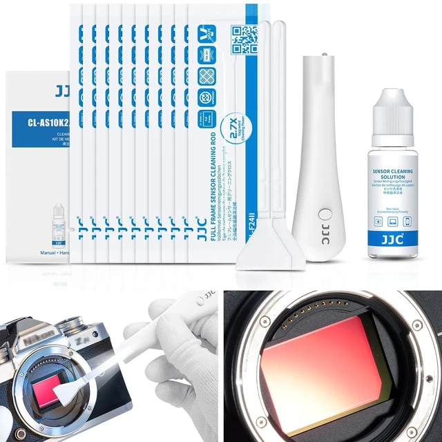 Alt view image 8 of 14 - Upgraded Camera Sensor Cleanning Kit with Bright Built in Light Cleaner Handle & 10PCS 24MM Full Frame Sensor Cleaning Swabs & Sensor Cleaning Solution for Full-Frame Sensor CCD and CMOS Sensors Clean