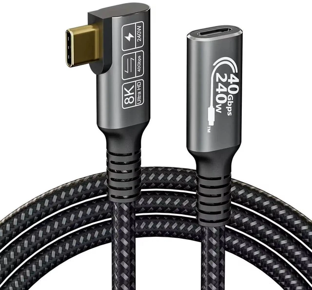 Alt view image 15 of 20 - USB C 4 Extension Cable, with Thunderbolt 4 Cable, 240 W Charging, 40 Gbps Data, 8K @ 60Hz 4K, PD3.1, USB C Female, for Hub, Dock MacBook, SSD 0.5M
