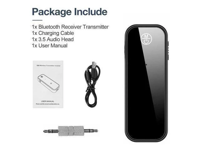 Alt view image 13 of 14 - WISDUM USB Wireless Bluetooth 5.0 Transmitter Receiver 2in1 Audio Adapter 3.5mm Aux Car