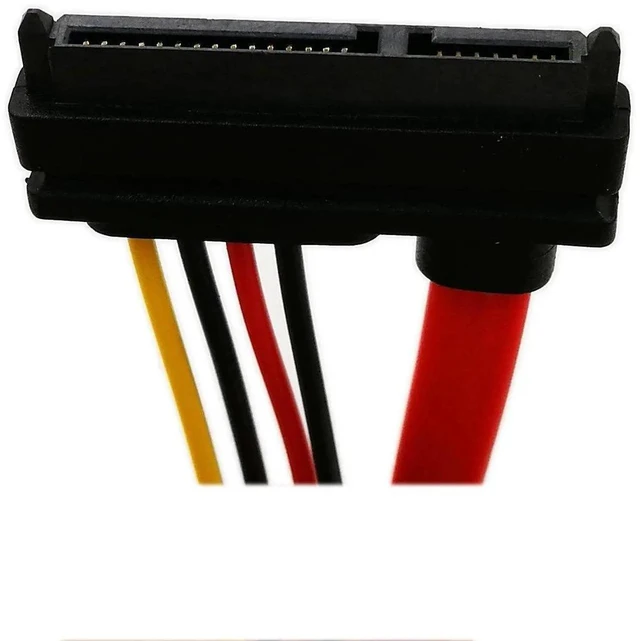 Alt view image 14 of 16 - 22-pin (7+15) Sata Male to Female Data and Power Combo Extension Cable - Slimline Sata Extension Cable M/f - 20inch (50cm)