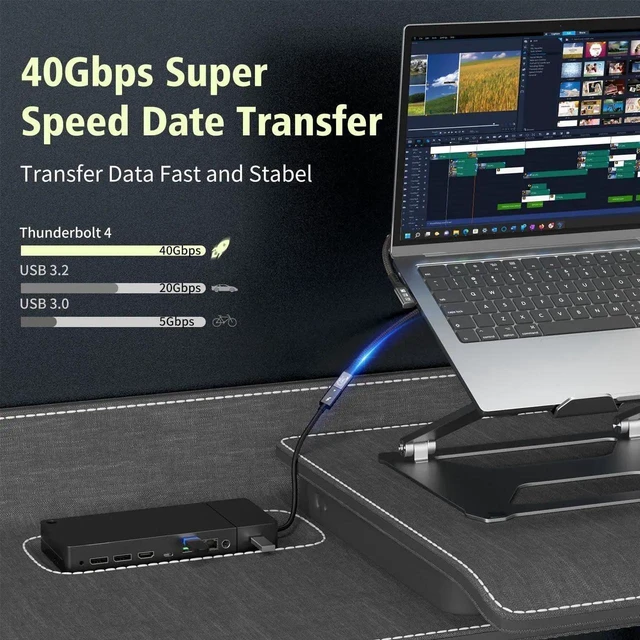 Alt view image 20 of 20 - USB C 4 Extension Cable, with Thunderbolt 4 Cable, 240 W Charging, 40 Gbps Data, 8K @ 60Hz 4K, PD3.1, USB C Female, for Hub, Dock MacBook, SSD 0.5M