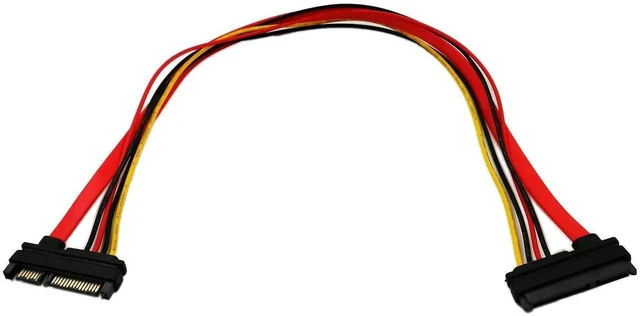 Alt view image 13 of 16 - 22-pin (7+15) Sata Male to Female Data and Power Combo Extension Cable - Slimline Sata Extension Cable M/f - 20inch (50cm)