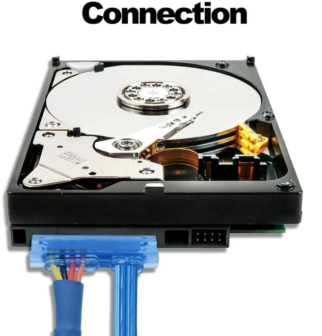 Alt view image 20 of 20 - 22Pin SATA Data Power Cable 2 in 1 SATA III 7+15 Pin to 7 Pin Data with IDE 4Pin Power Interface Female to Male Data and Power Combo Extension Cable for Hard Disk Optical Drive -50cm-2pcs