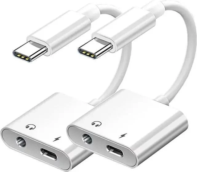 Alt view image 8 of 14 - WISDUM USB C to 3.5mm Headphone and Charger Adapter 2-Pack,2-in-1 USB Type C to Aux Audio Jack and PD Fast Charging Dongle Cable Cord for 15 Pro Max Plus,Galaxy S20 S21 S22 S23 Ultra, Pro,Pixel