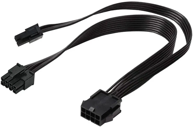 Alt view image 9 of 15 - ATX CPU 8 Pin Female to Motherboard 8 Pin Male + 4 Pin Male Power Supply Cable EPS 12V for Motherboard Converter Adapter Power Extension Cable 16 Inches