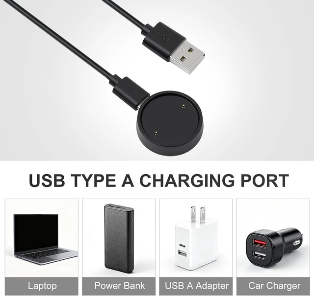 Alt view image 10 of 14 - 2Pcs Charger for Amazfit Bip 6 Active 2, Replacement USB Cord Dock | Charging Cable Smart Watch, Square Smartwatch Accessories Charge Cable 3.3FT