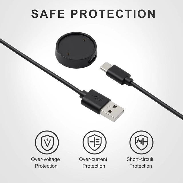 Alt view image 13 of 14 - 2Pcs Charger for Amazfit Bip 6 Active 2, Replacement USB Cord Dock | Charging Cable Smart Watch, Square Smartwatch Accessories Charge Cable 3.3FT