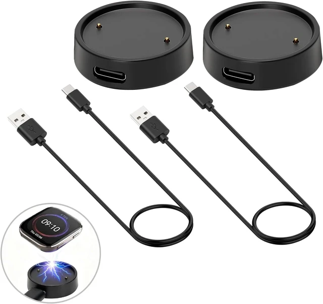 Alt view image 8 of 14 - 2Pcs Charger for Amazfit Bip 6 Active 2, Replacement USB Cord Dock | Charging Cable Smart Watch, Square Smartwatch Accessories Charge Cable 3.3FT
